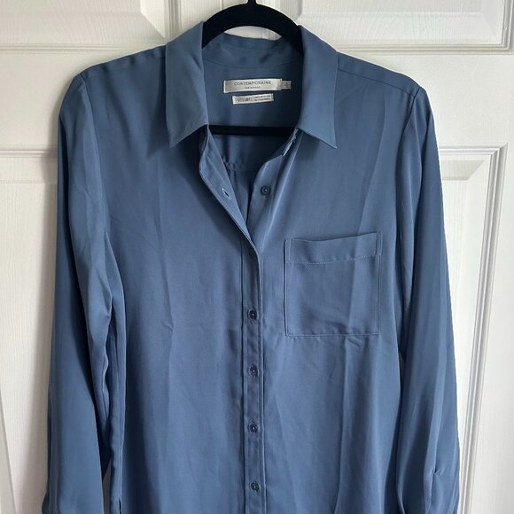 Simons Tops - Simons La Contemporaine long sleeve blue button down shirt blouse
